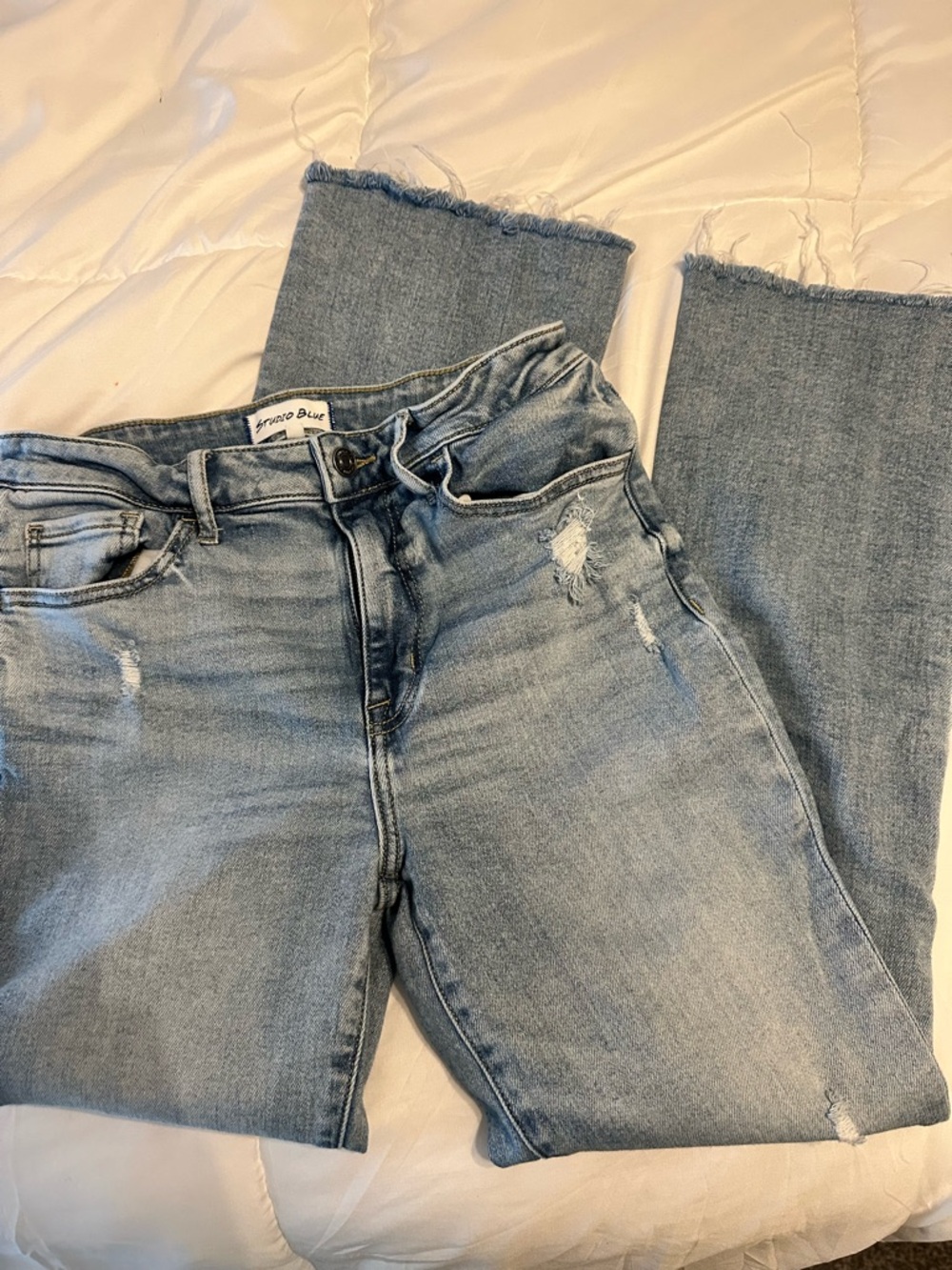 Studio Light Blue Frayed Hem